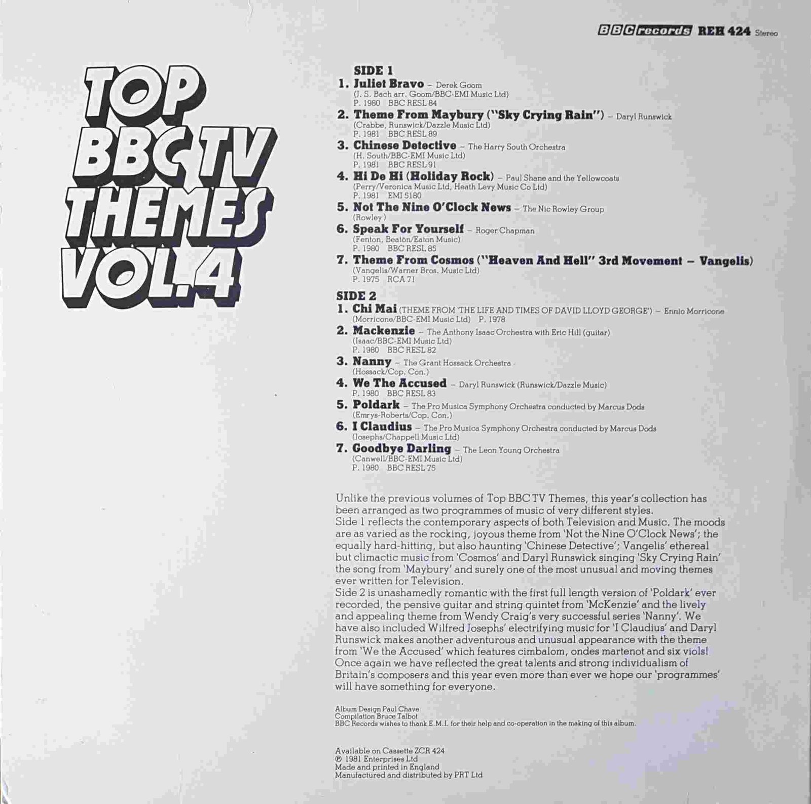 Back cover of REH 424